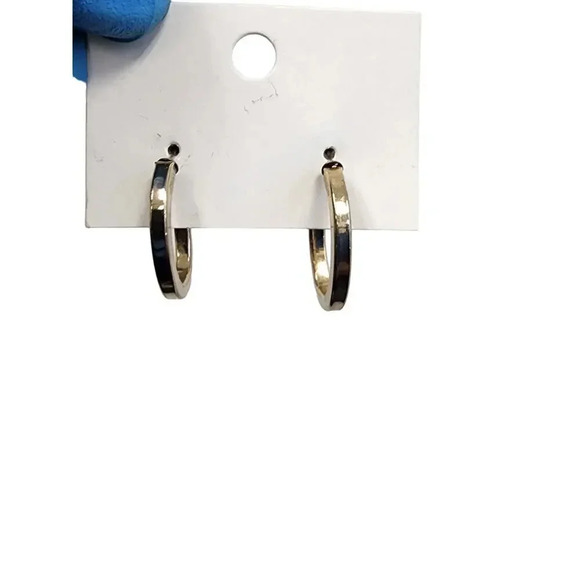 Vintage Half Hoop Earrings Silver Tone - Picture 1 of 2